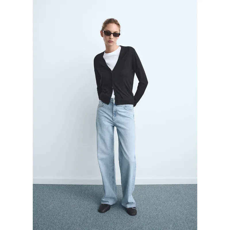 MANGO - Jean Wide Leg Tiro Alto Mujer Mango