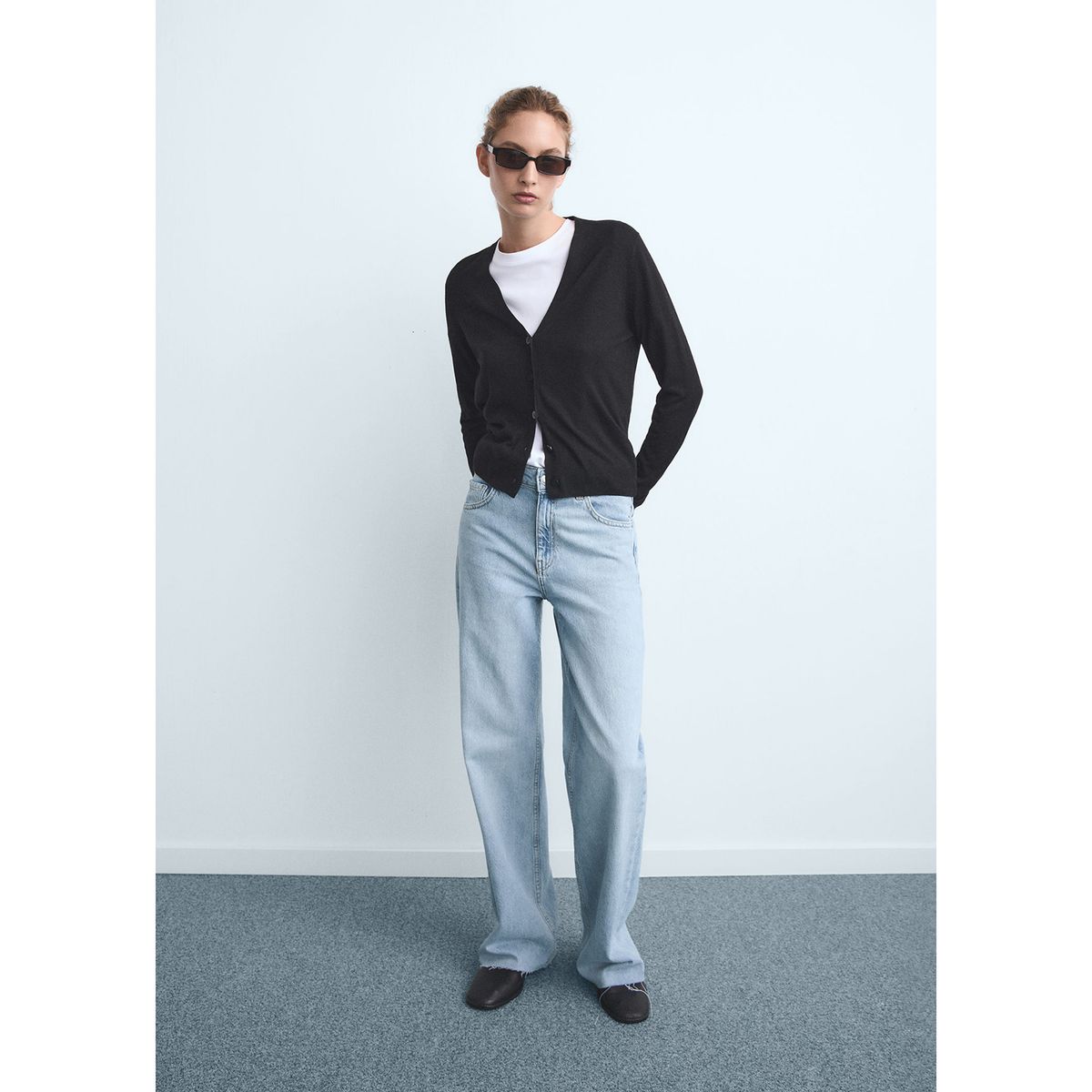 MANGO - Jean Wide Leg Tiro Alto Mujer Mango