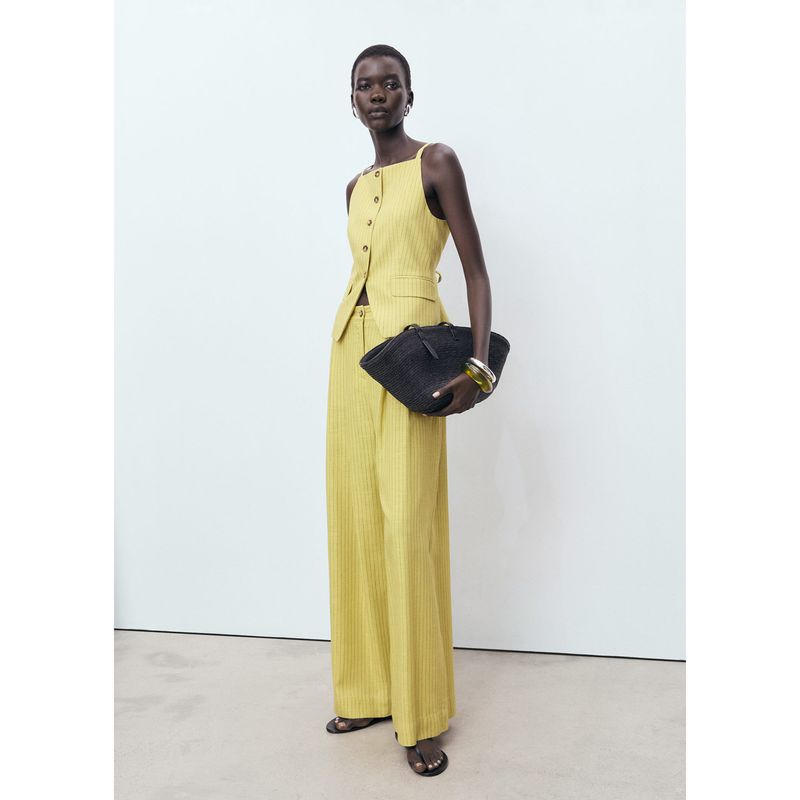 MANGO - Pantalón Straight Tiro Medio Mujer Mango