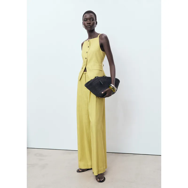 MANGO - Pantalón Straight Tiro Medio Mujer Mango