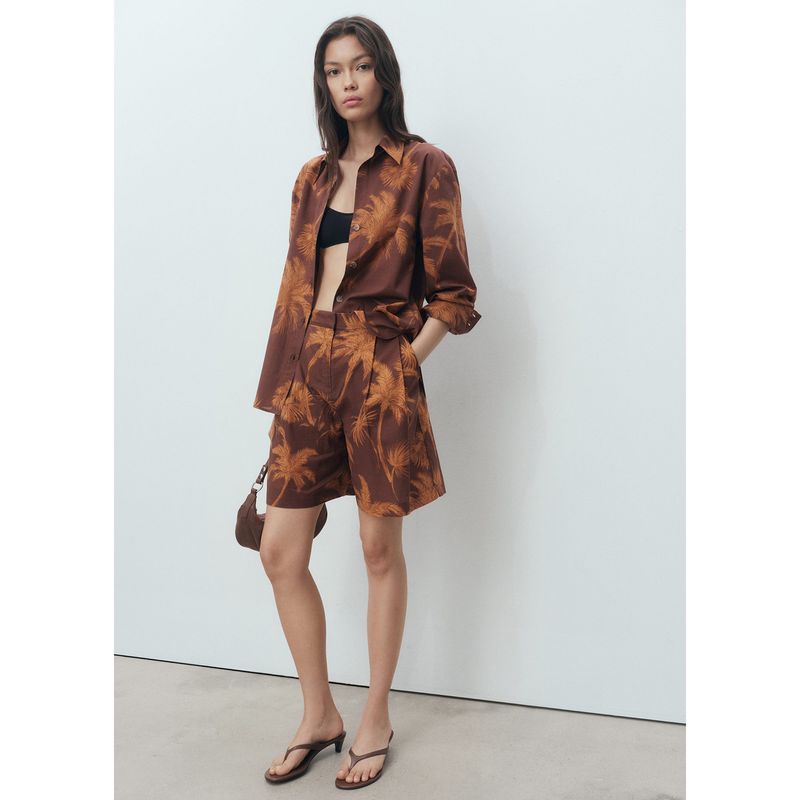 MANGO - Bermuda Tiro Medio Mujer Mango