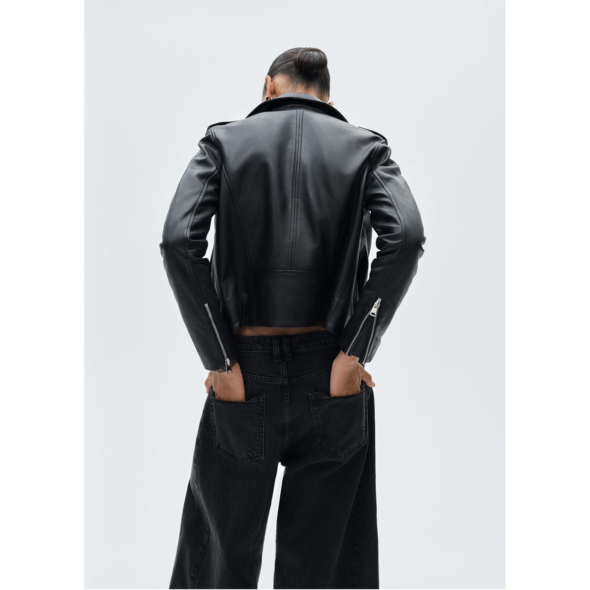 MANGO - Casaca 100% Cuero Mujer Mango