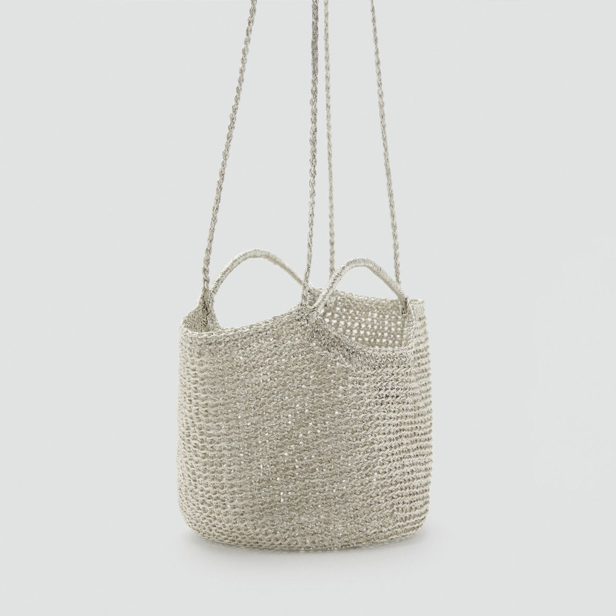 MANGO - Bandolera Platino Mujer Mango