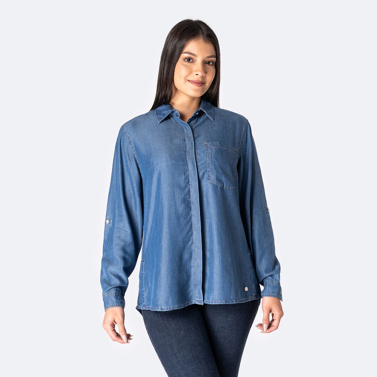 PIONIER - Blusa De Jean Regular Fit Mujer Pionier