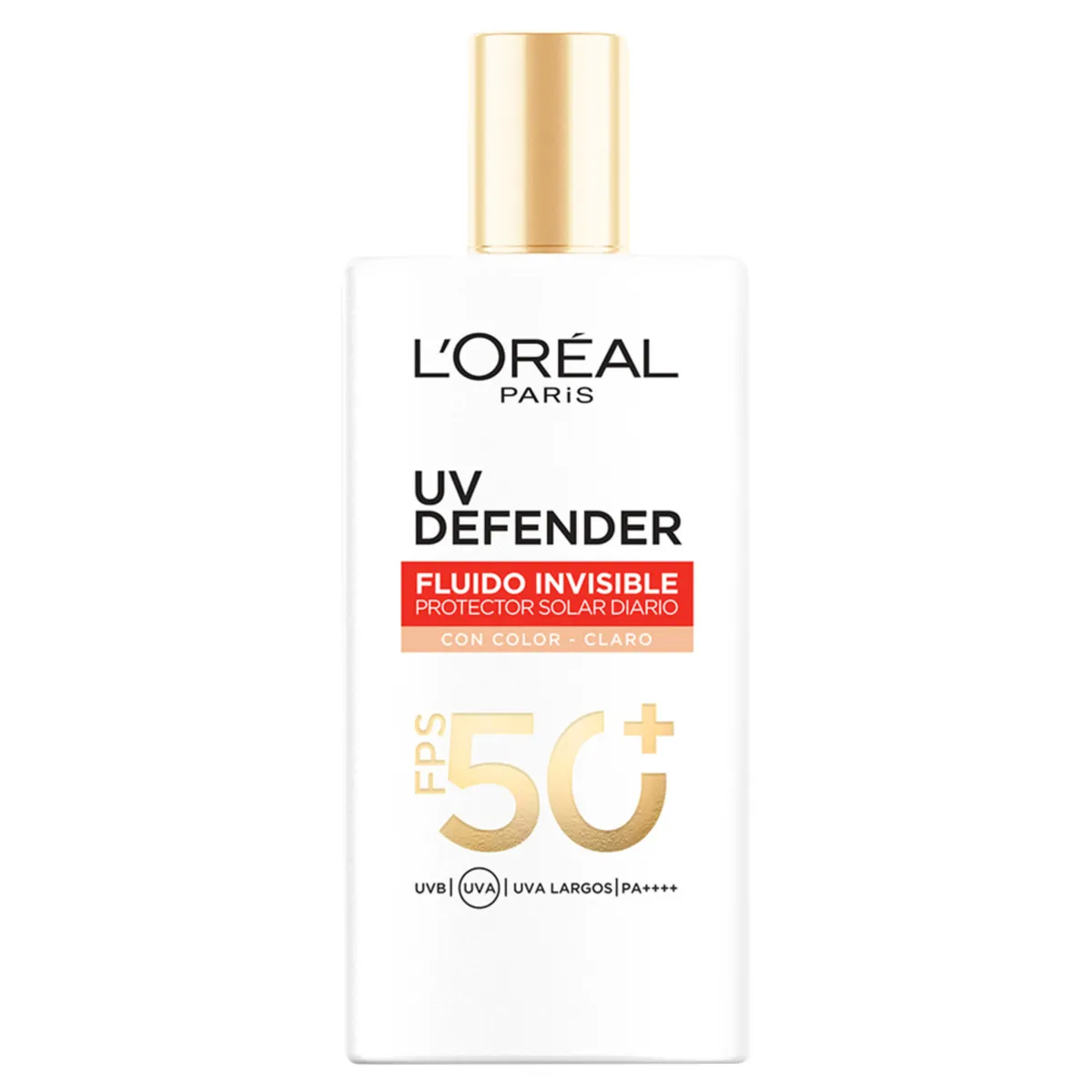 LOREAL PARIS - Protector Solar UV Defender Fluido Invisible con Color Tono Claro FPS 50+