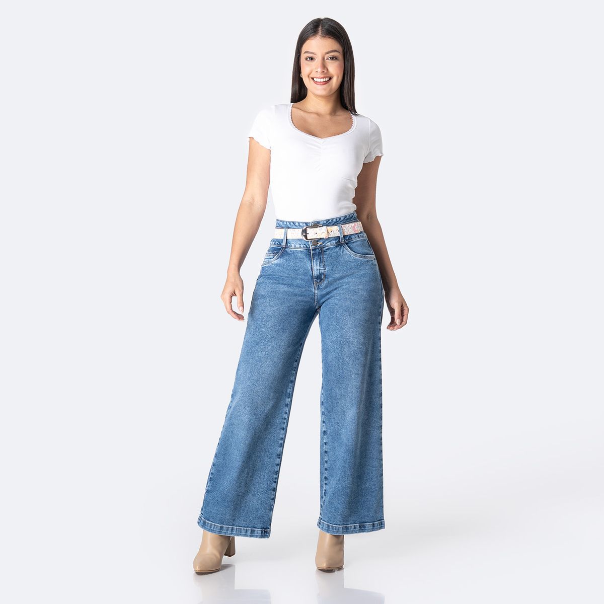 PIONIER - Jean Wide Leg Tiro Alto Mujer Pionier