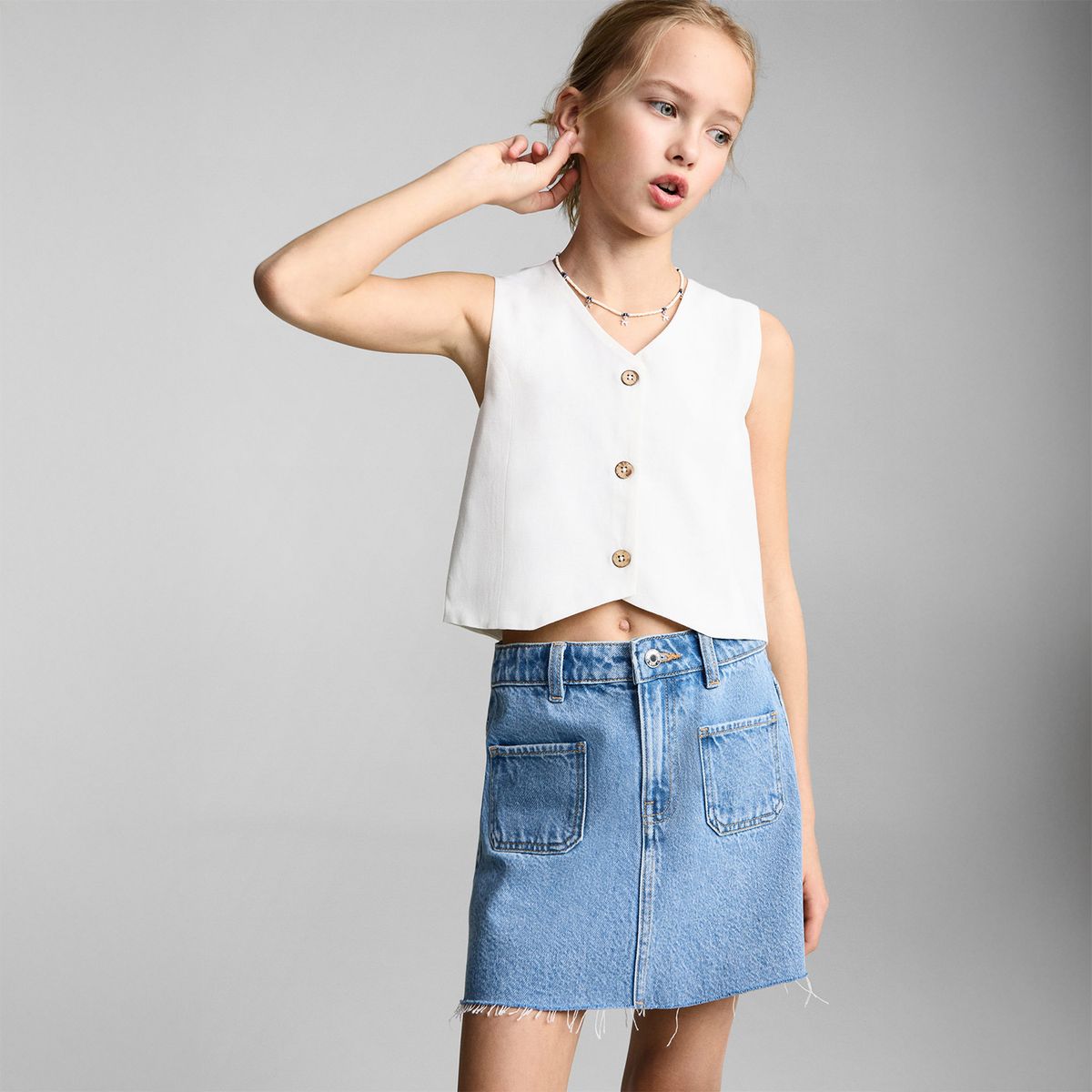 MANGO KIDS - Falda Niña Algodón Mango Kids