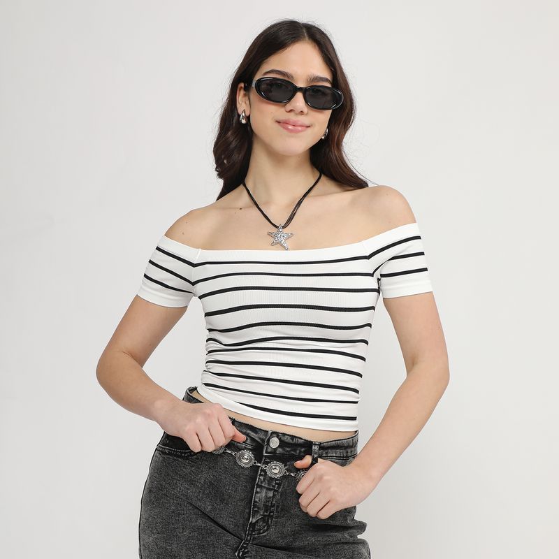 SYBILLA - Polo Off Shoulder Mujer Sybilla