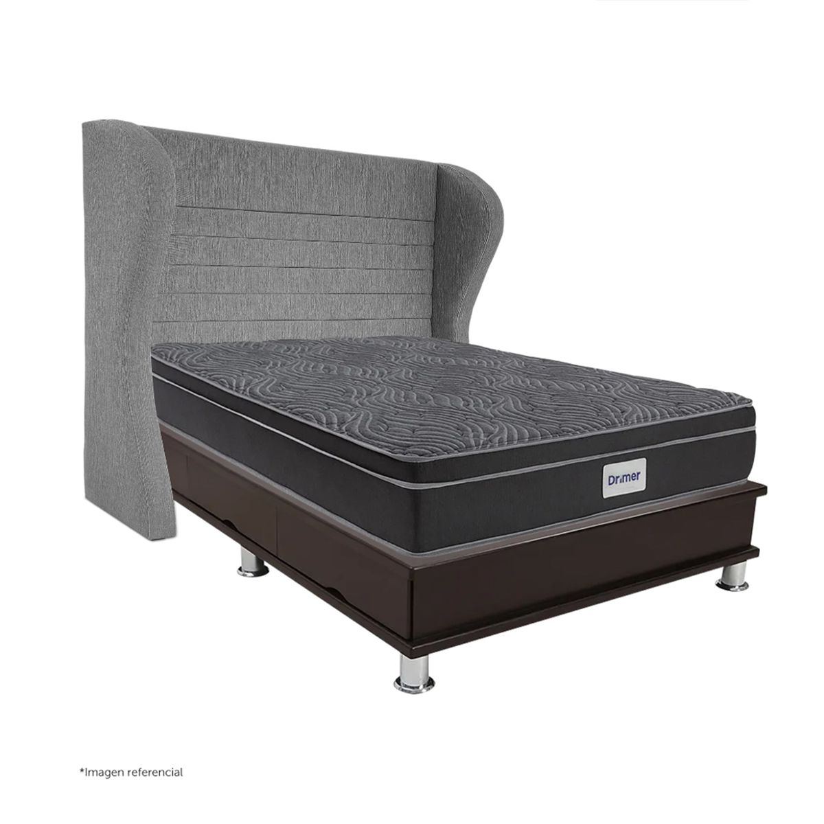 DRIMER - Dormitorio Oporto Ventus Queen Bretanna Gris