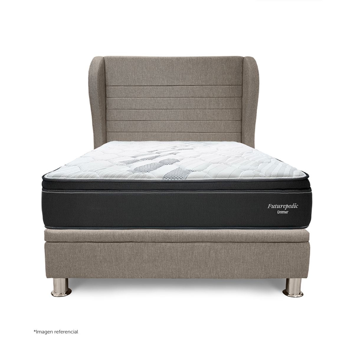 DRIMER - Dormitorio Practibox Futurepedic 2 Plazas Bretanna Beige