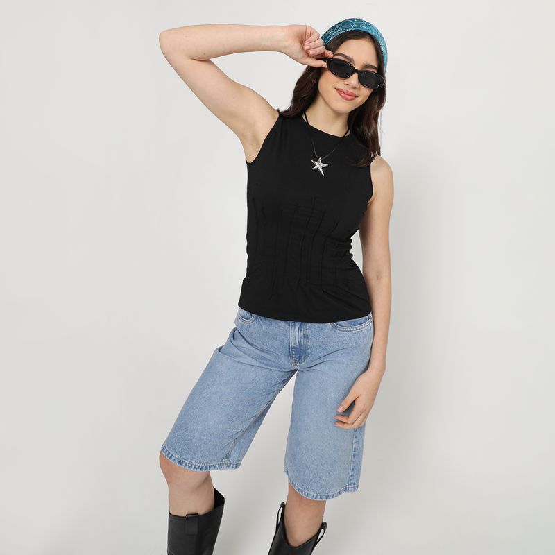 SYBILLA - Blusa Sin Mangas Mujer Sybilla