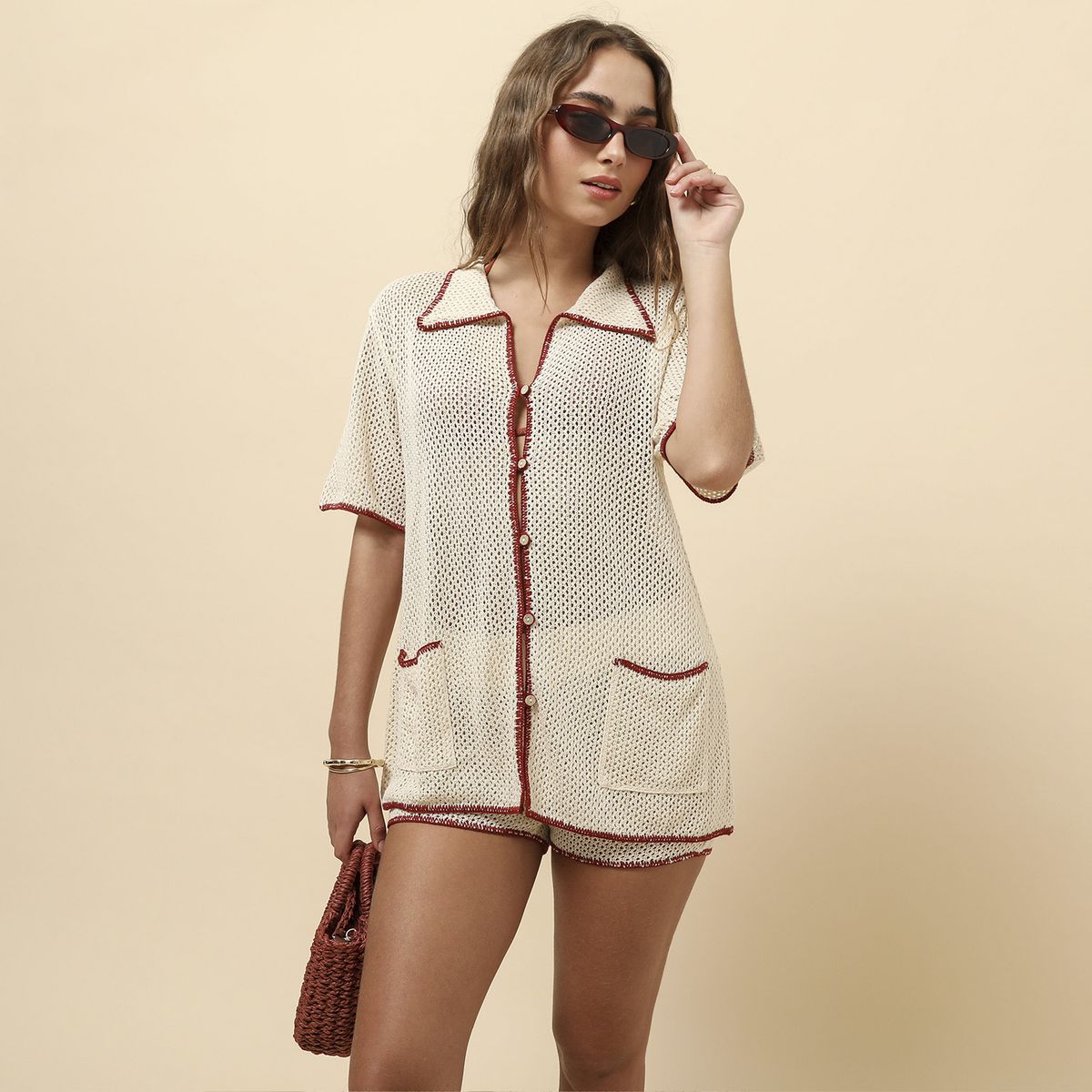 SYBILLA - Blusa Manga Corta Mujer Sybilla x Half Naked