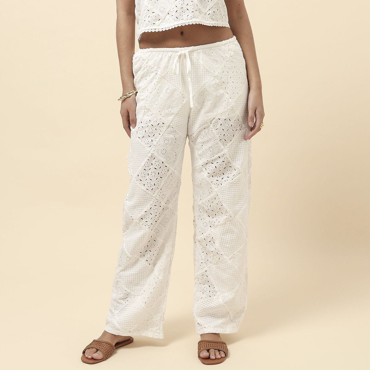 SYBILLA - Pantalón Straight Tiro Alto Mujer Sybilla x Half Naked