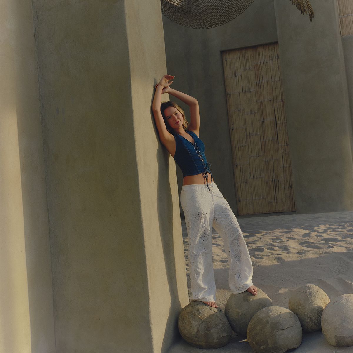 SYBILLA - Pantalón Straight Tiro Alto Mujer Sybilla x Half Naked