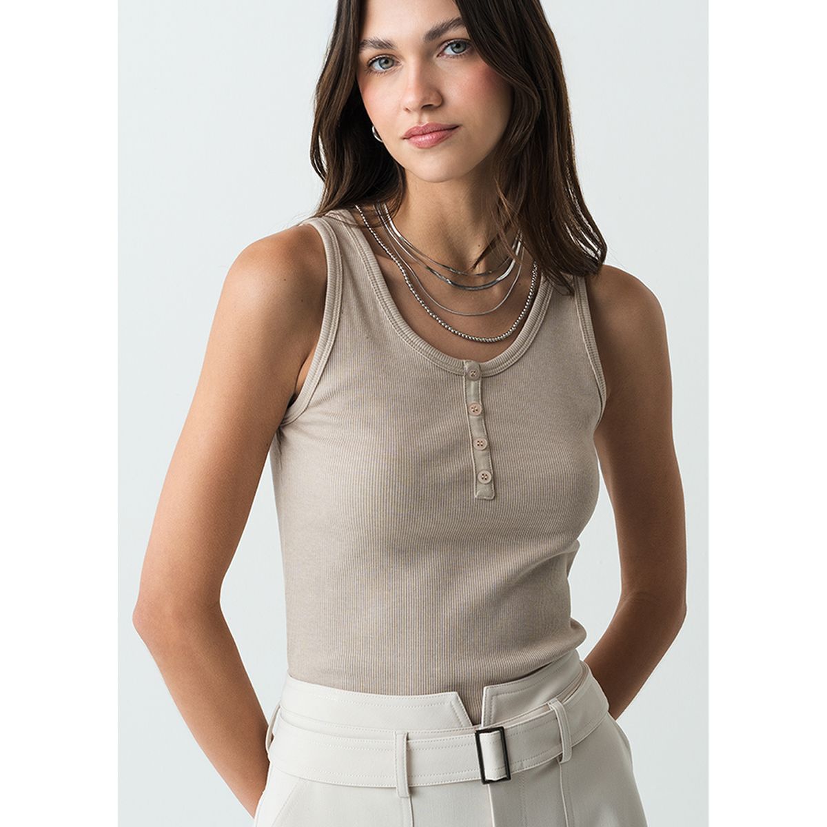 NAF NAF - Polo Sin Mangas Mujer Naf Naf