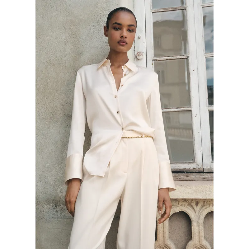 MANGO - Blusa Manga Larga Mujer Mango