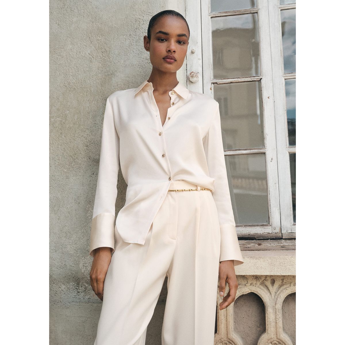 MANGO - Blusa Manga Larga Mujer Mango