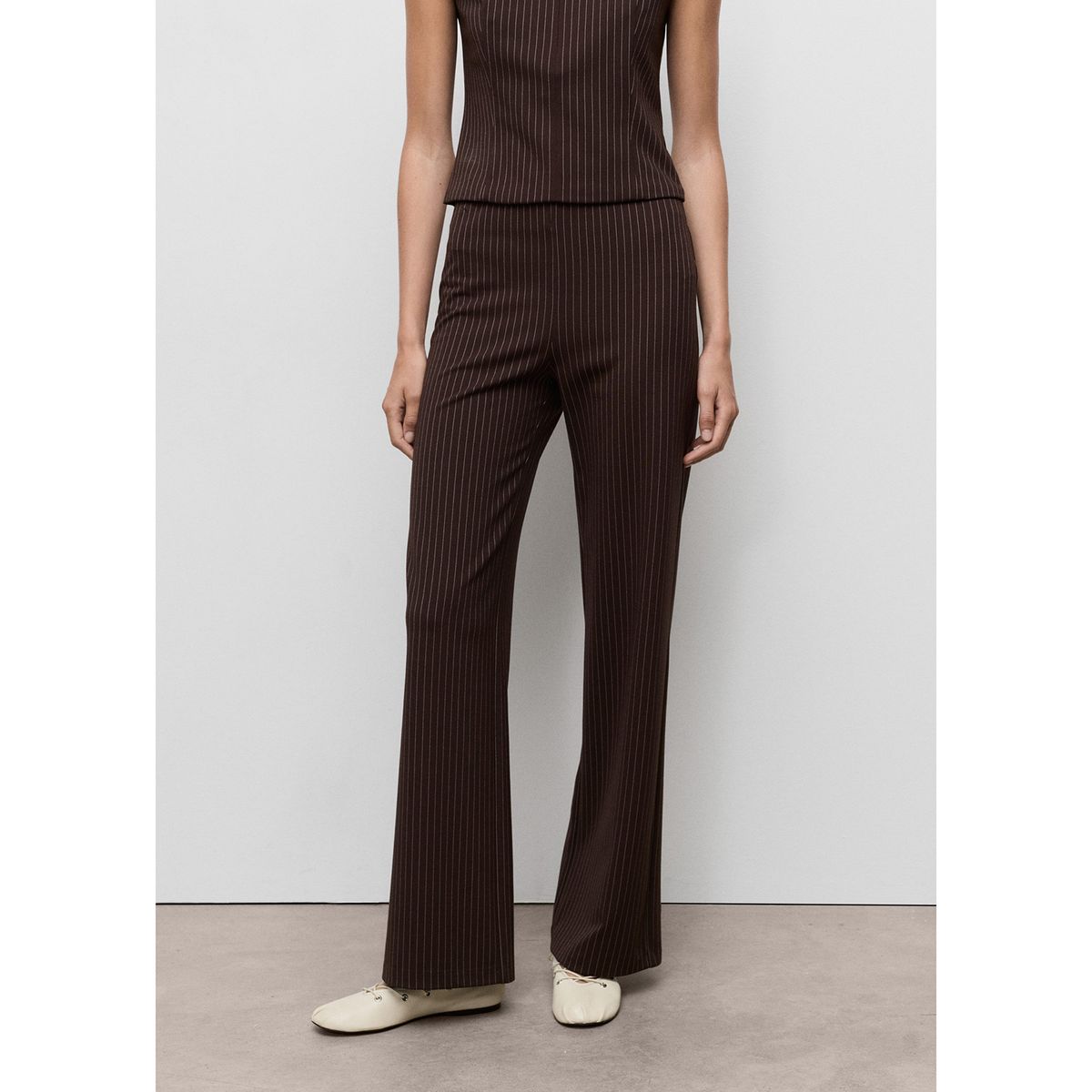 MANGO - Pantalón Straight Tiro Alto Mujer Mango