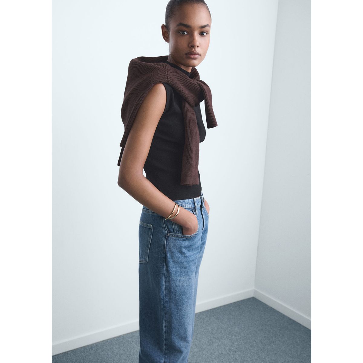 MANGO - Jean Balloon Tiro Alto Mujer Mango