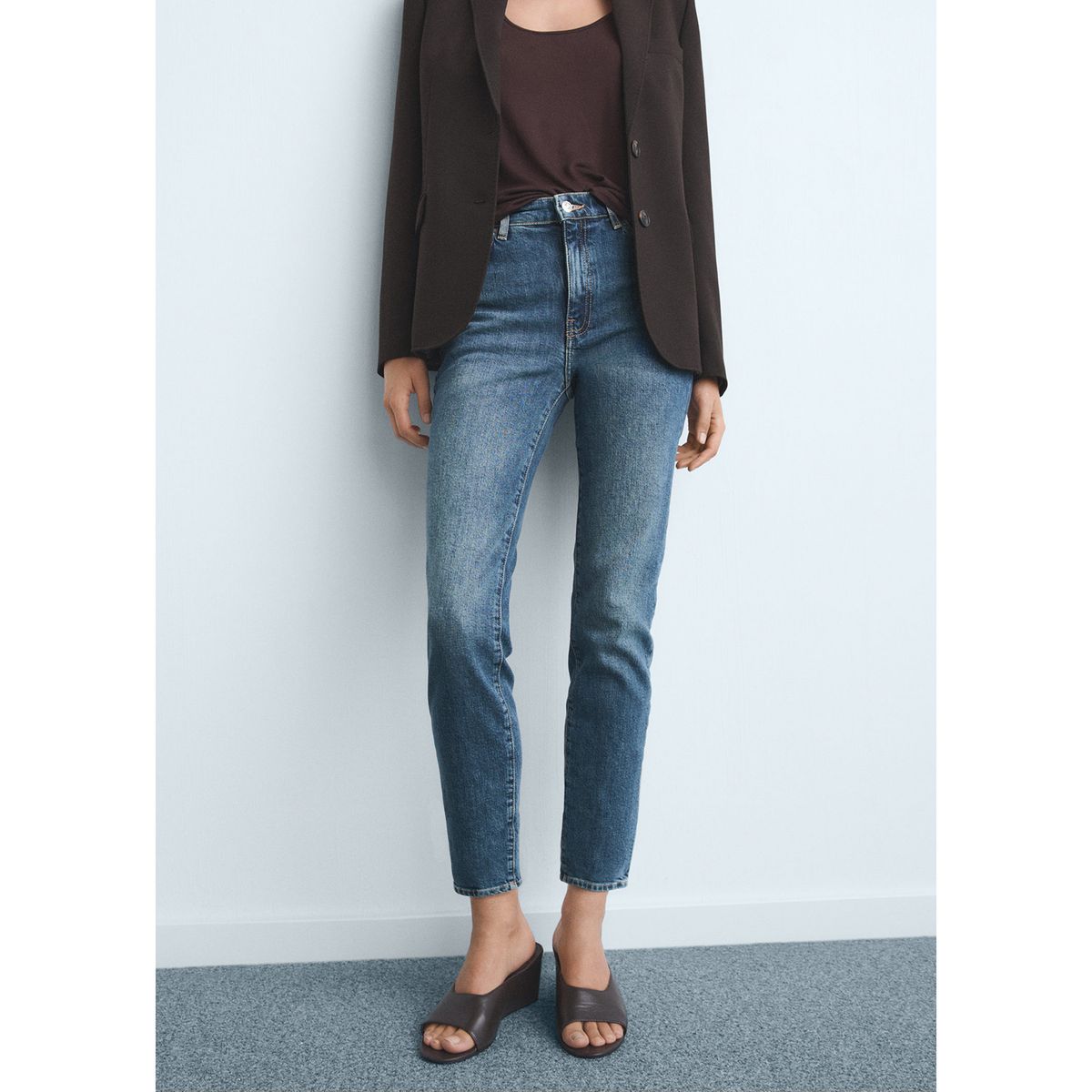 MANGO - Jean Slim Tiro Alto Mujer Mango