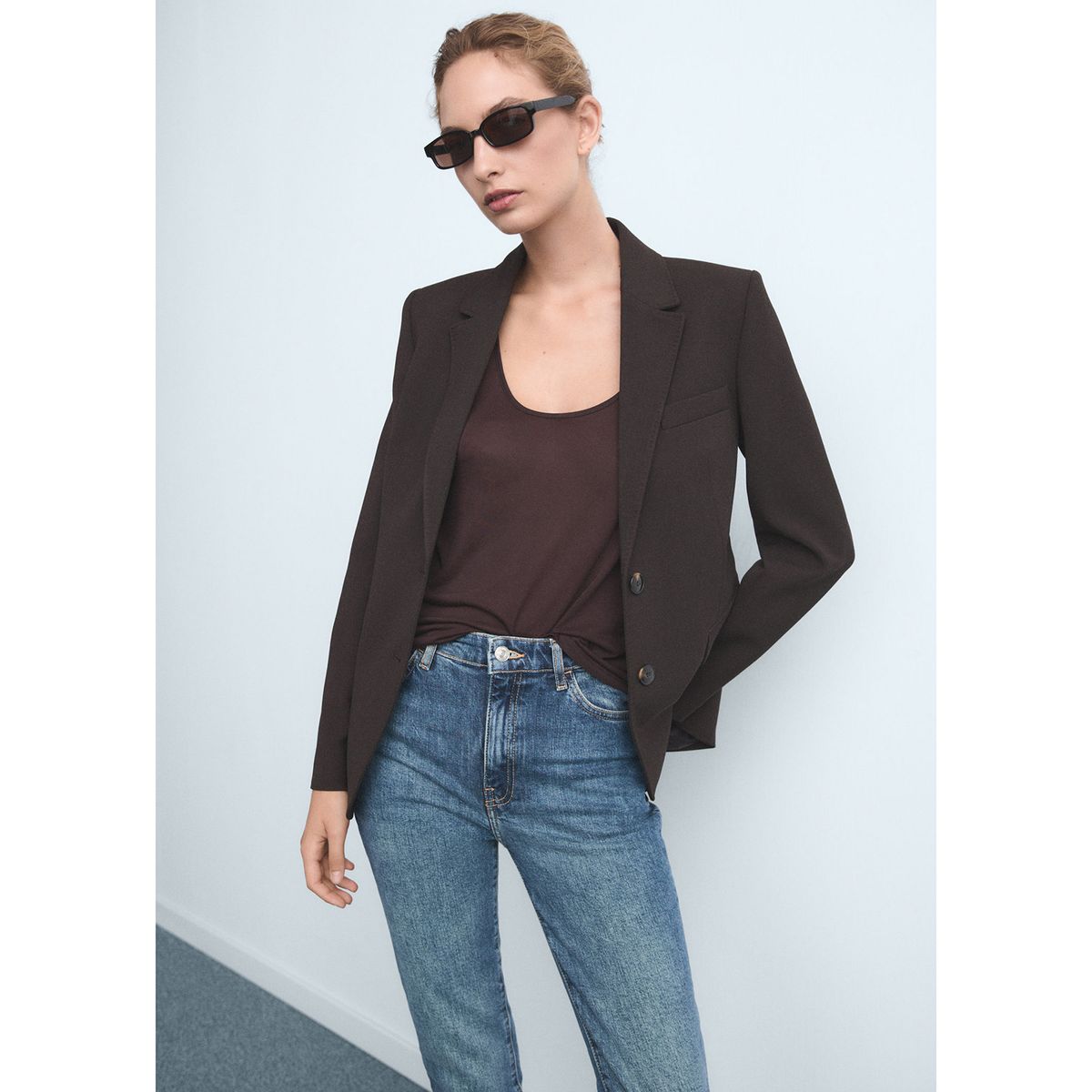 MANGO - Jean Slim Tiro Alto Mujer Mango