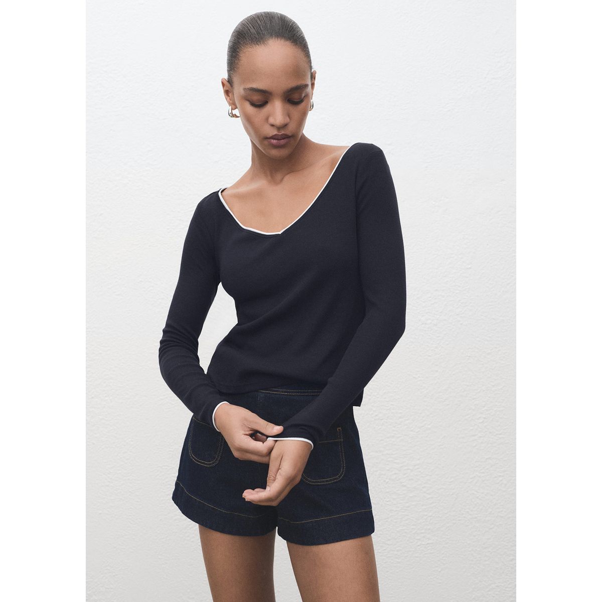 MANGO - Polo Manga Larga Mujer Mango