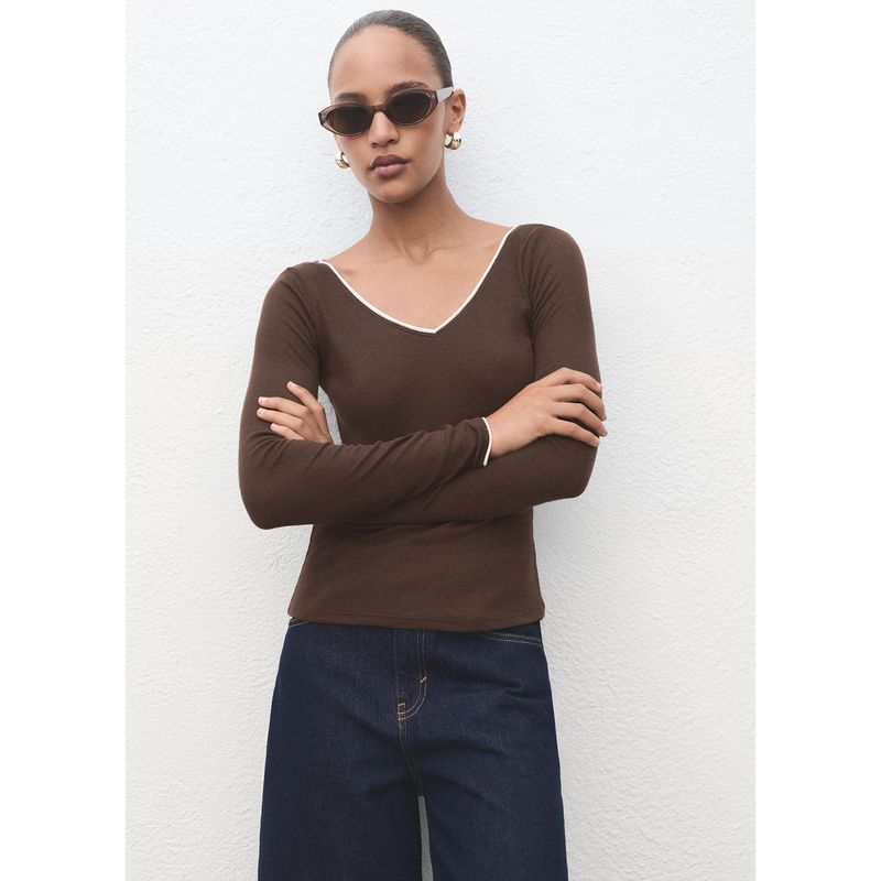 MANGO - Polo Manga Larga Mujer Mango