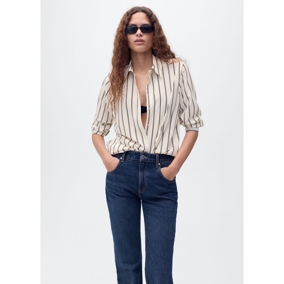 MANGO - Blusa Manga Larga Mujer Mango