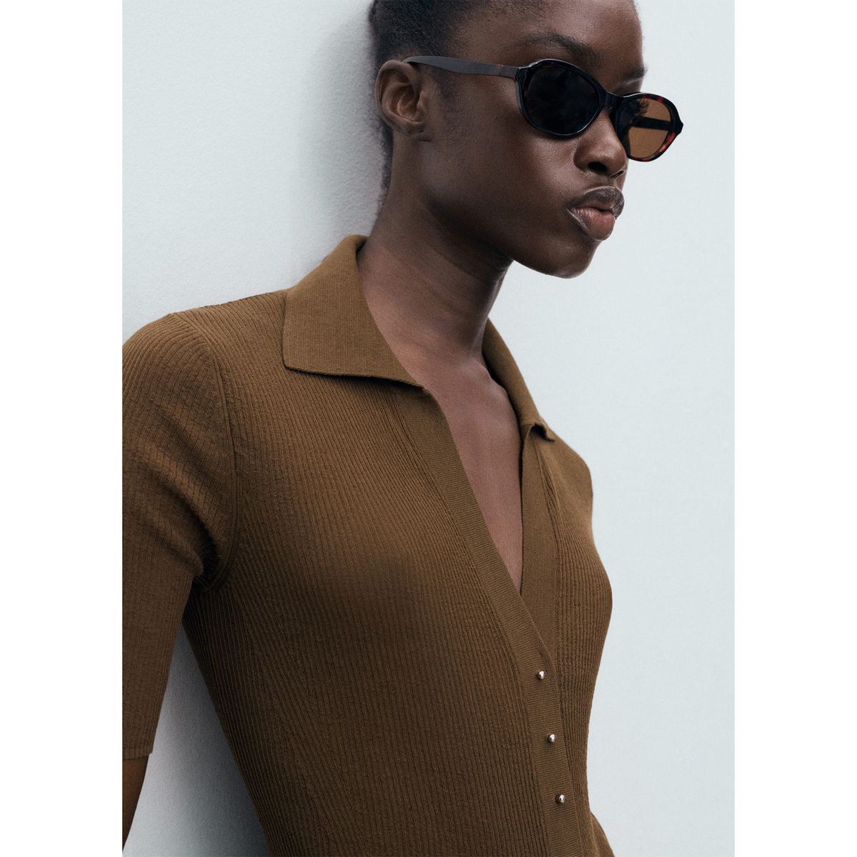 MANGO - Chompa Manga Corta Mujer Mango