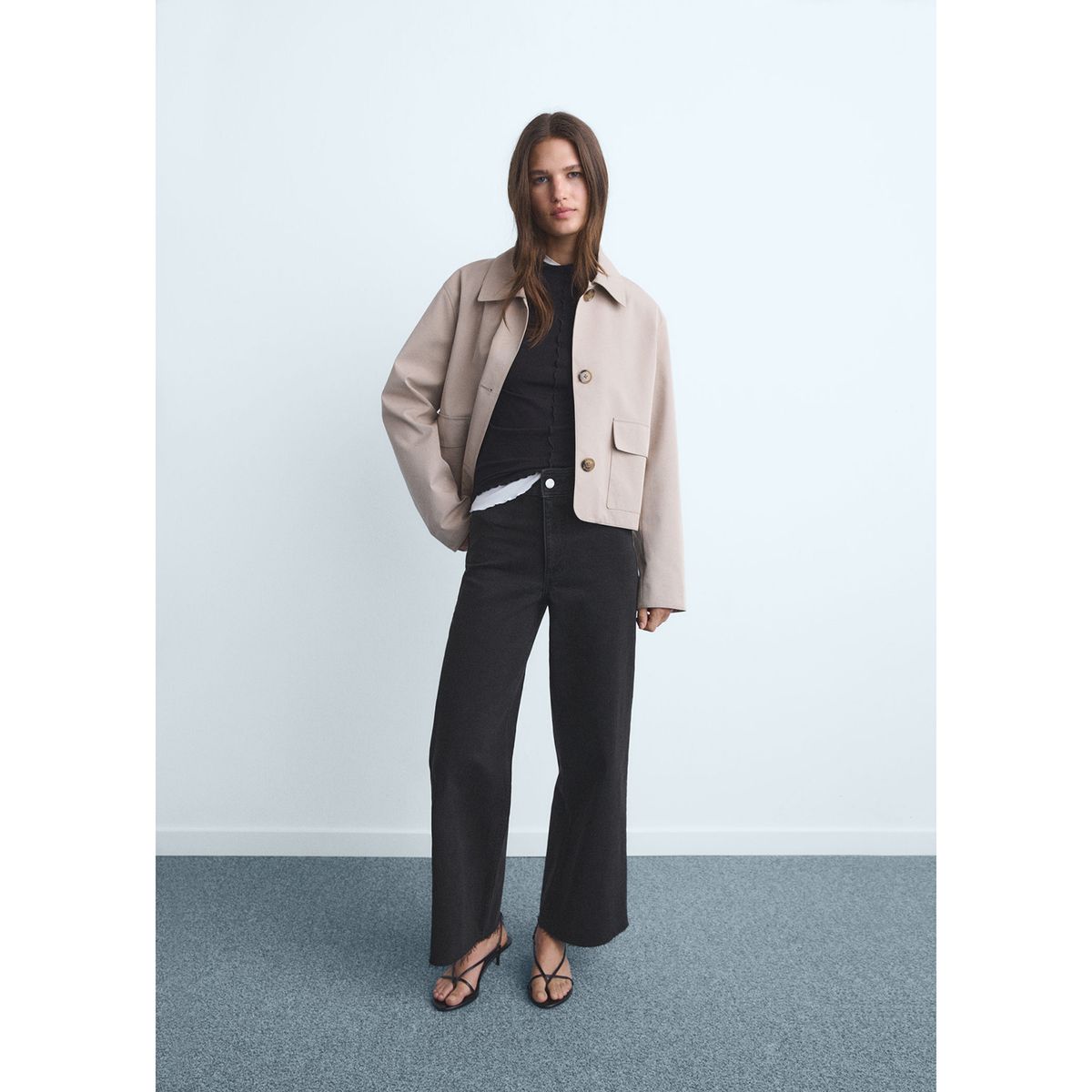 MANGO - Jean Wide Leg Tiro Alto Mujer Mango