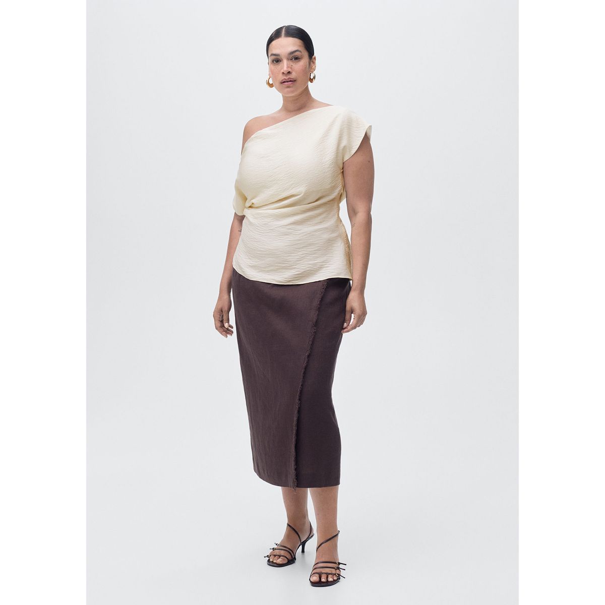 MANGO - Blusa Asimétrica Mujer Mango