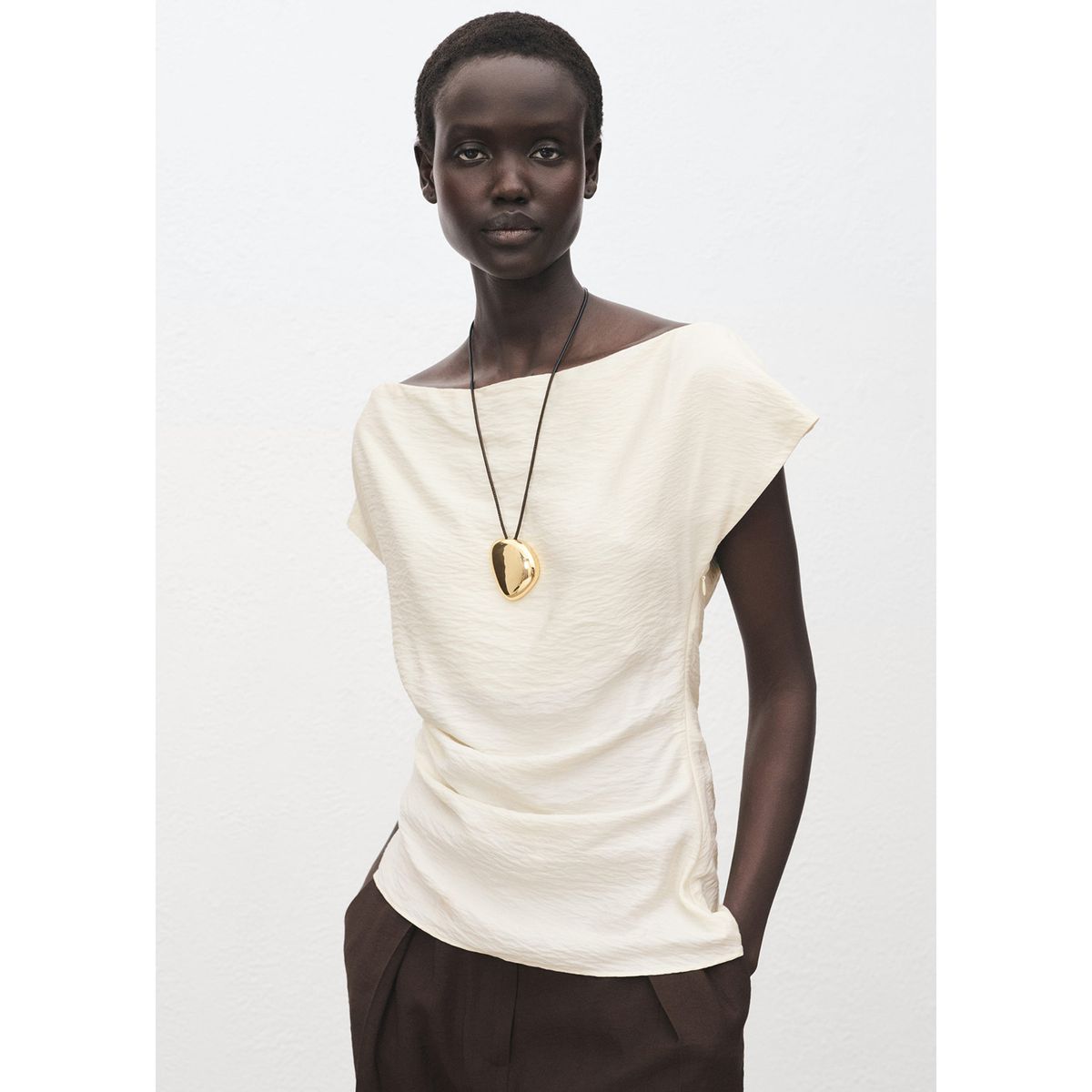 MANGO - Blusa Asimétrica Mujer Mango