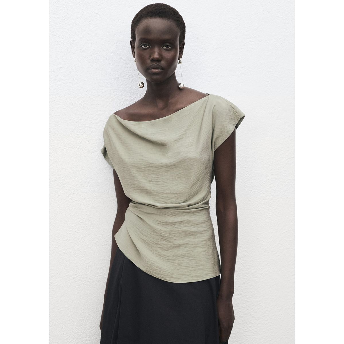 MANGO - Blusa Asimétrica Mujer Mango