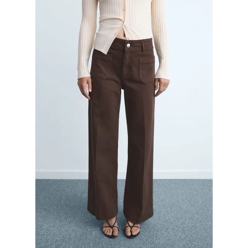 MANGO - Jean Wide Leg Tiro Medio Mujer Mango