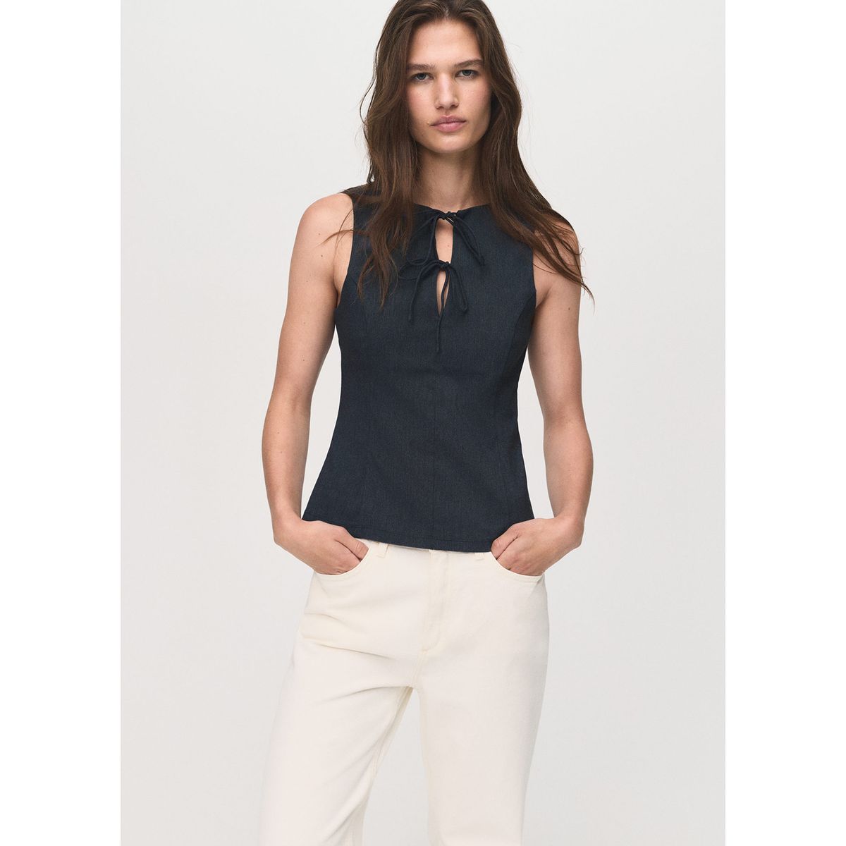 MANGO - Top Denim Mujer Mango