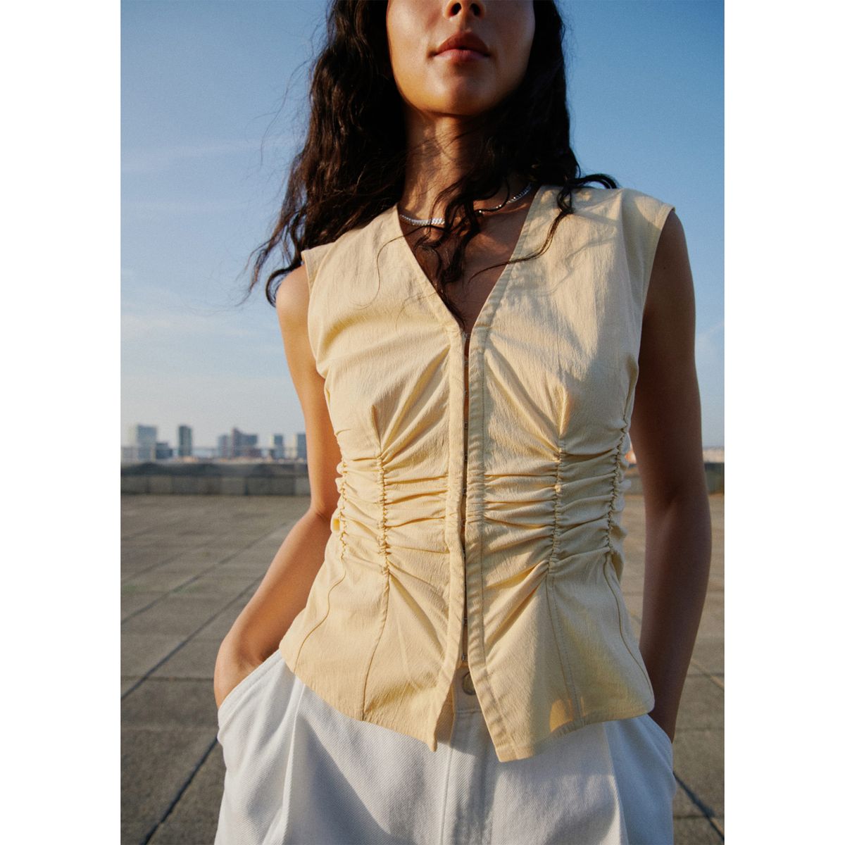 MANGO - Blusa Sin Mangas Mujer Mango