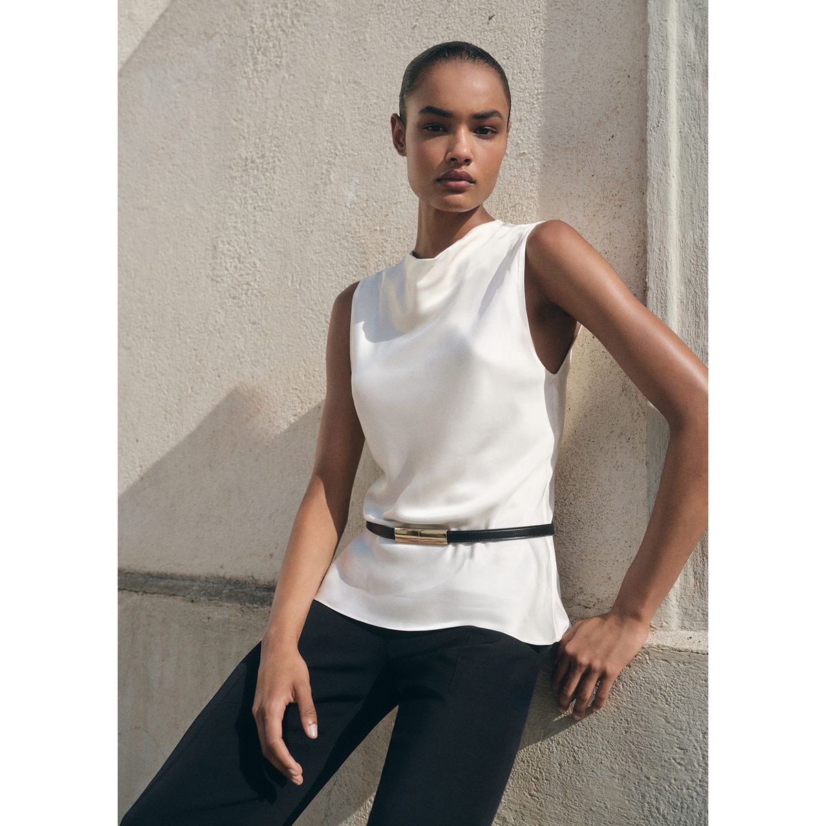 MANGO - Blusa Sin Mangas Mujer Mango