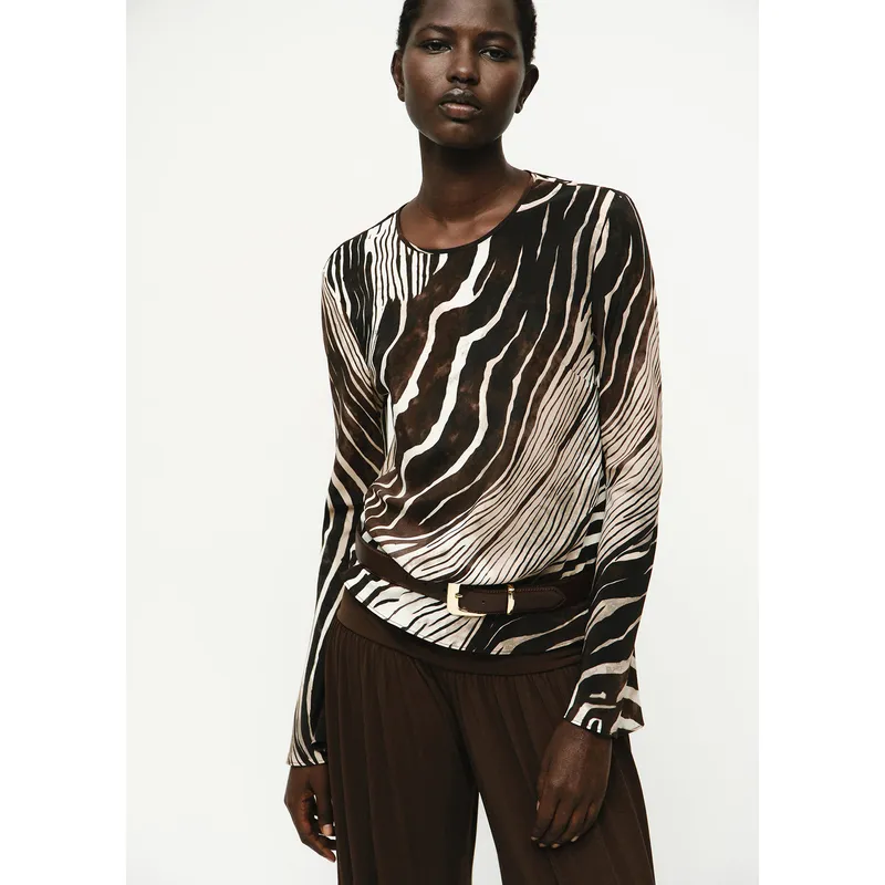 MANGO - Blusa Manga Larga Mujer Mango