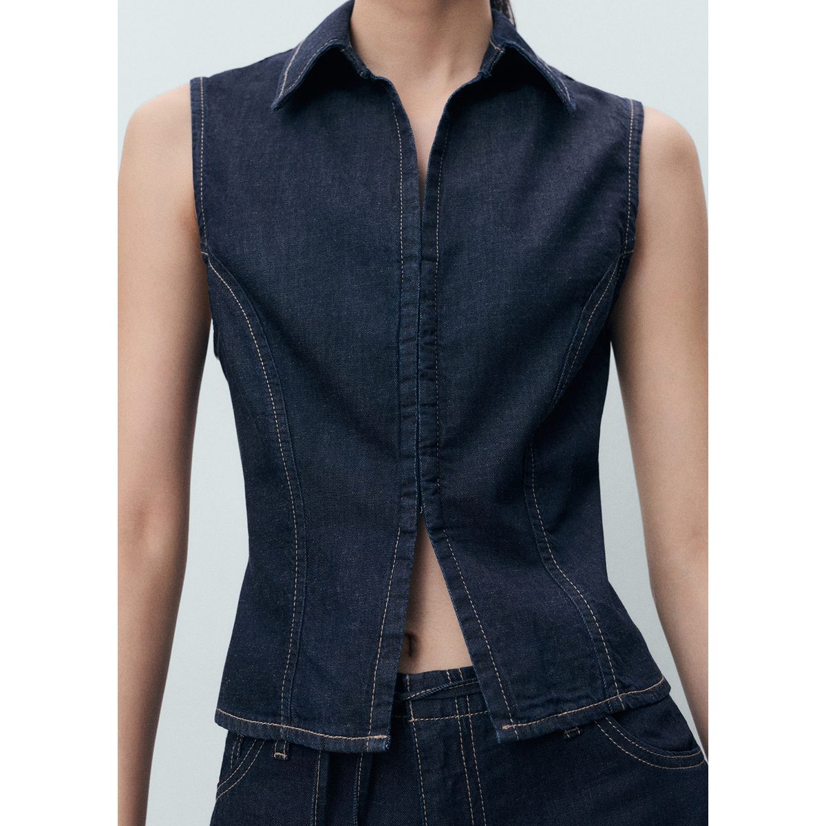 MANGO - Top Sin Mangas Mujer Mango