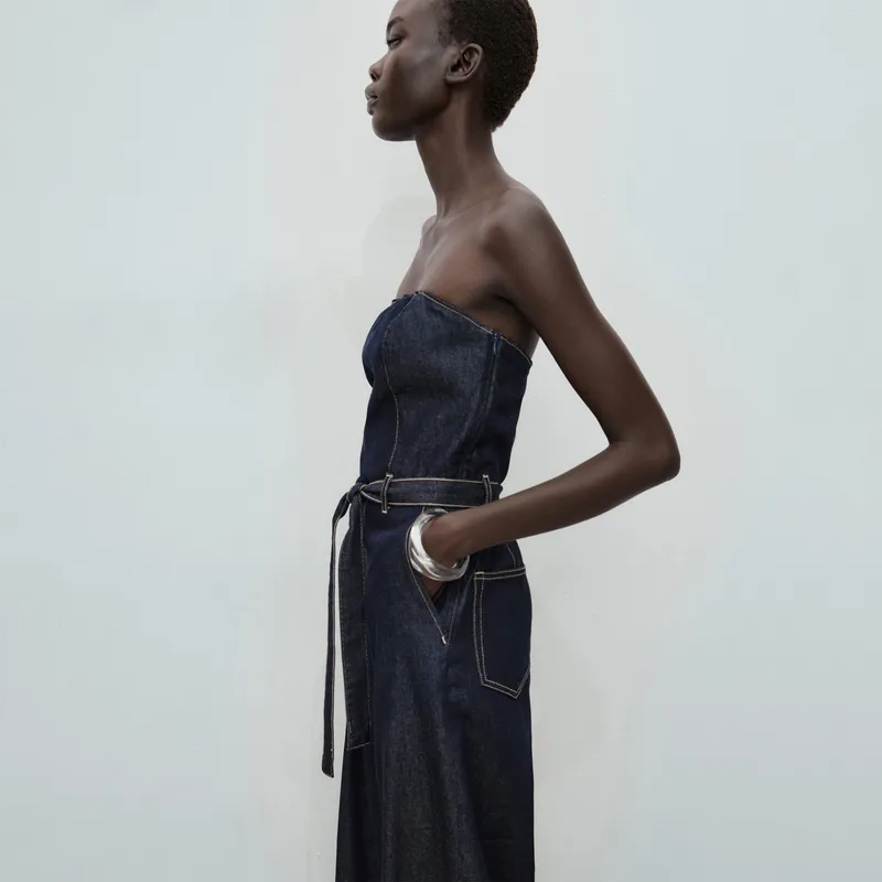 MANGO - Enterizo Denim Mujer Mango