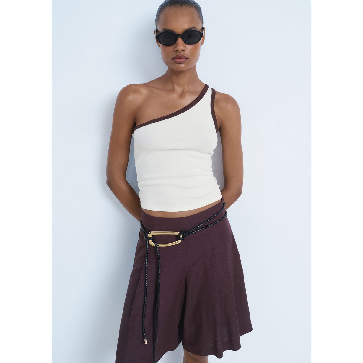 MANGO - Top Asimétrico Mujer Mango