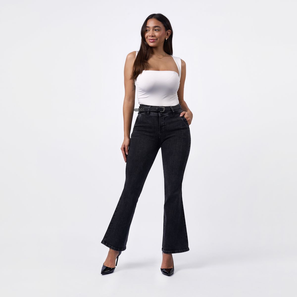 TAYSSIR - Jean Flare Tiro Alto Mujer Tayssir