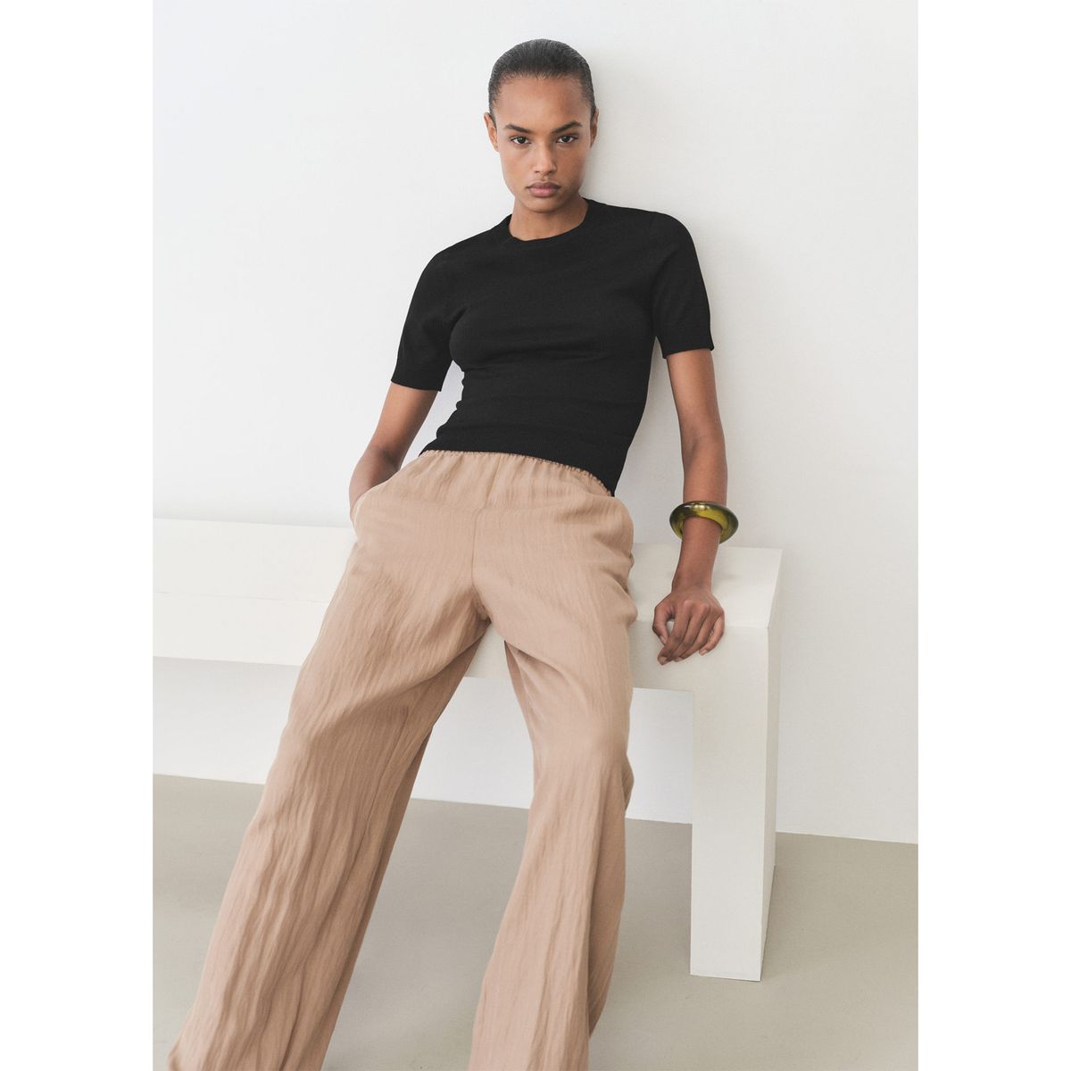 MANGO - Polo Chompa Manga Corta Mujer Mango