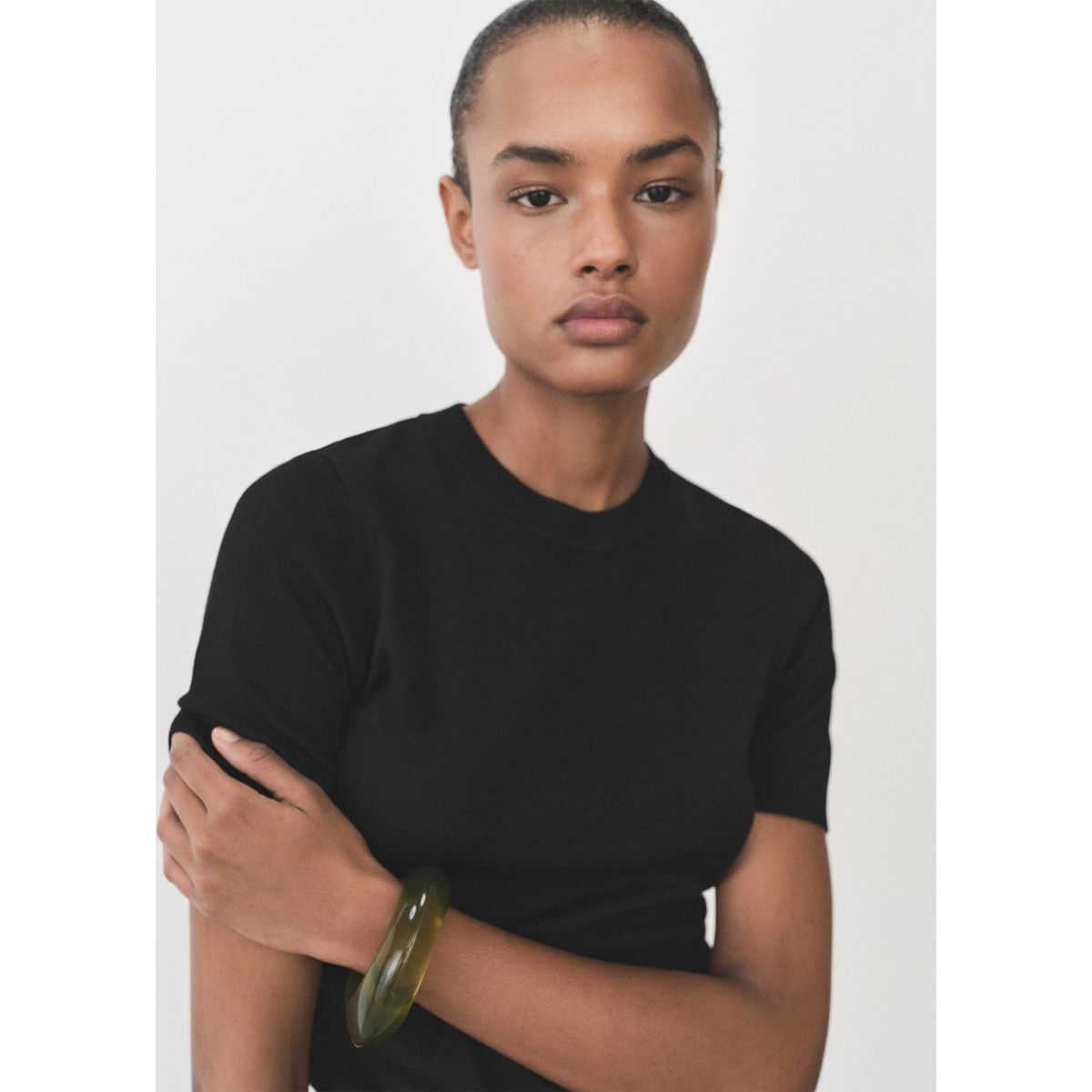 MANGO - Polo Chompa Manga Corta Mujer Mango