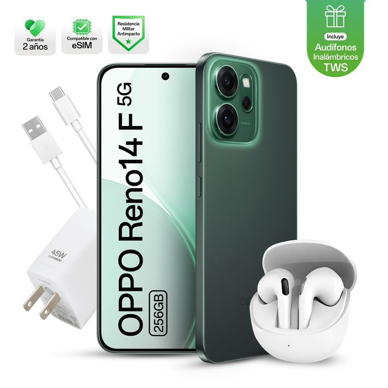 OPPO - Celular Reno14F 12GB 256GB + Audífonos HD10 Truewireless