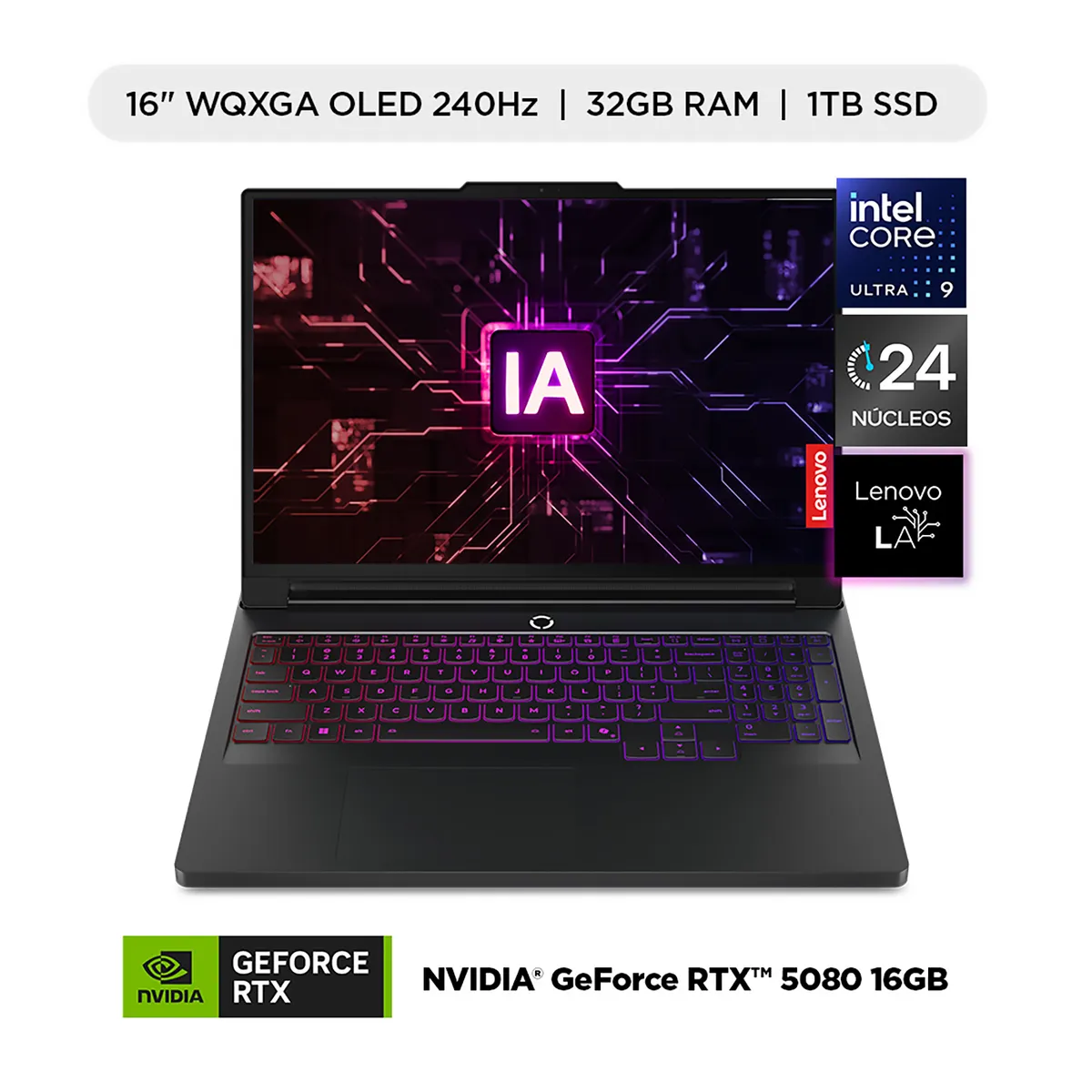 LENOVO - Laptop Gamer Legion Pro 7i Gen 2 Ia Intel Core Ultra 9 Rtx 5080 32gb Ram 1tb Ssd  16" Wqxga 240hz