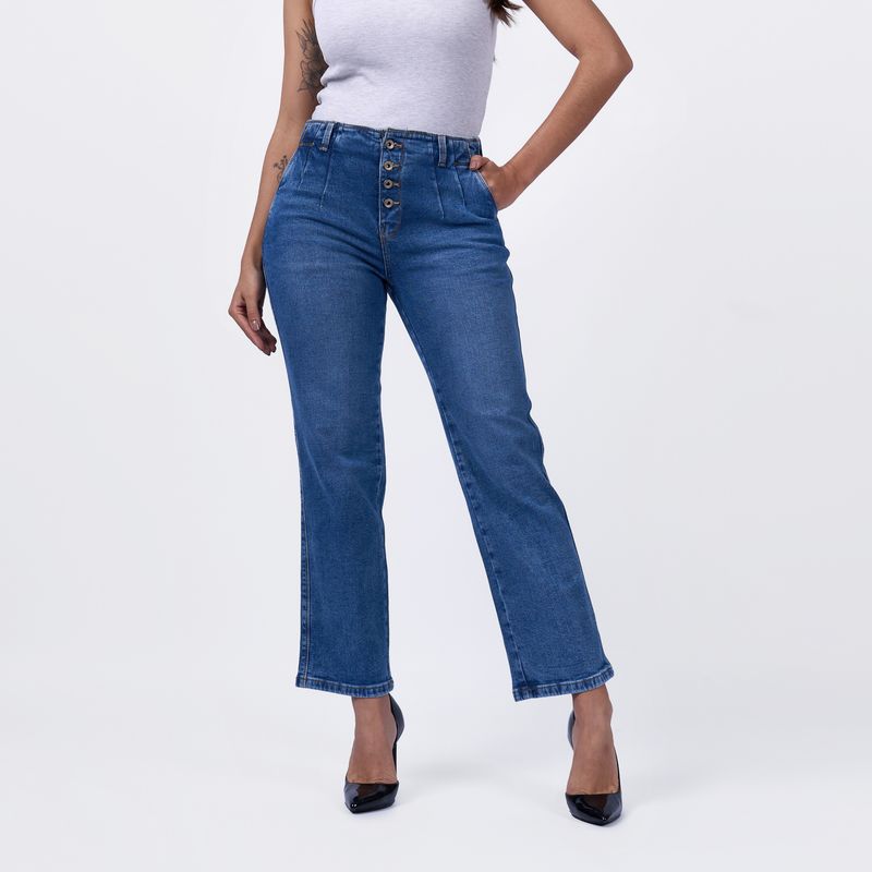 TAYSSIR - Jean Straight Tiro Alto Mujer Tayssir