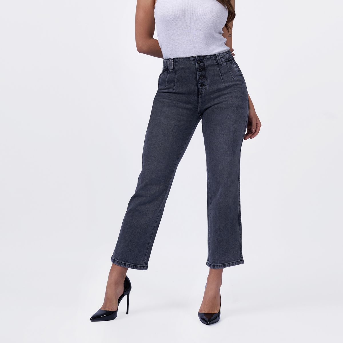 TAYSSIR - Jean Straight Tiro Alto Mujer Tayssir