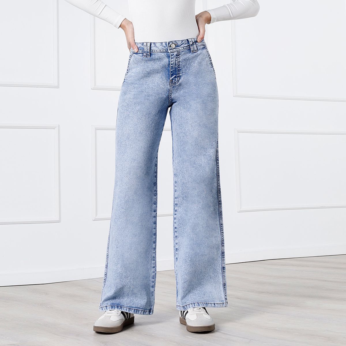 KANSAS - Jean Wide Leg Tiro Alto Mujer Kansas