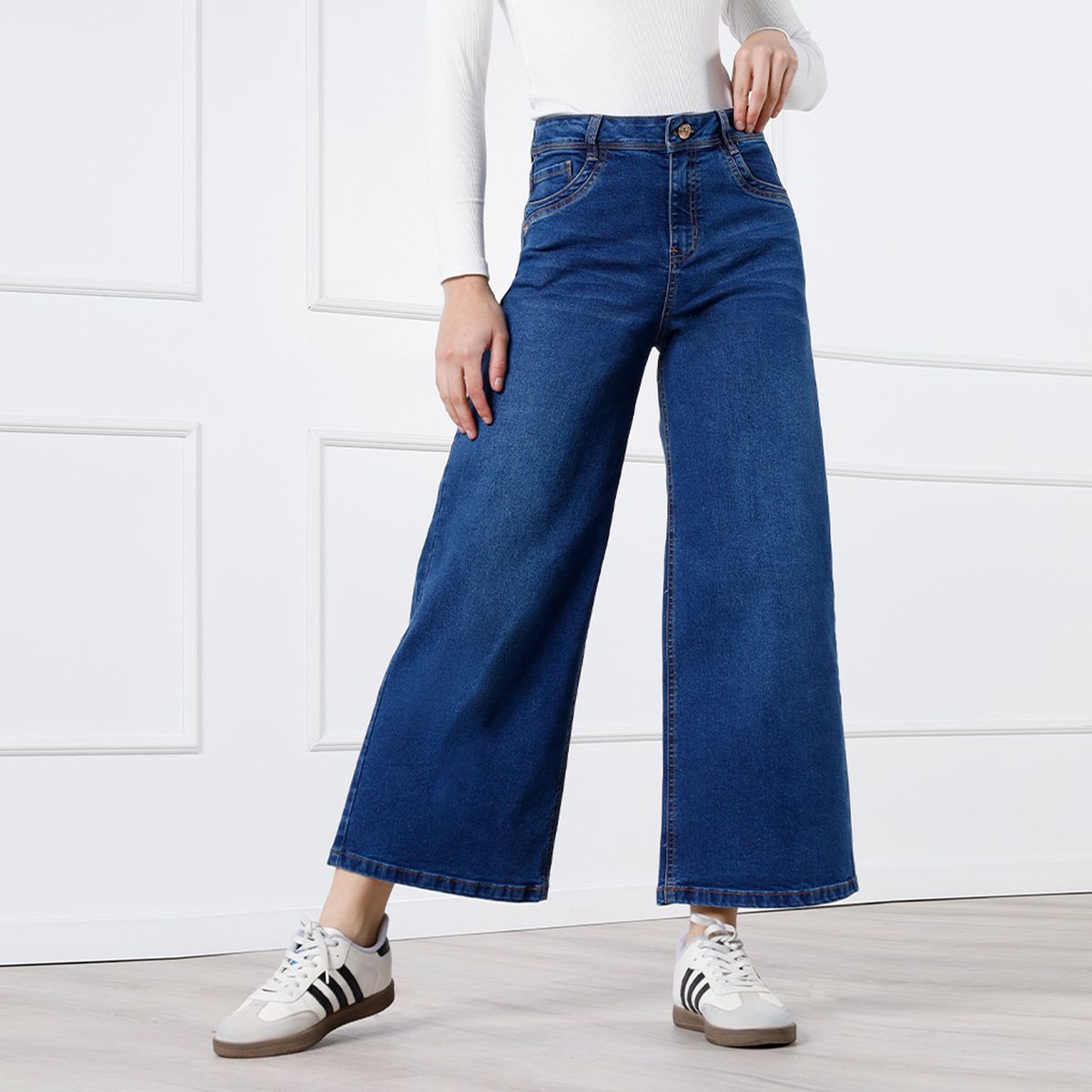 KANSAS - Jean Wide Leg Tiro Alto Mujer Kansas